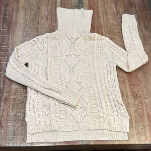 Cozy Cream Cableknit Fisherman Turtleneck from Knitwear Brand Duffy